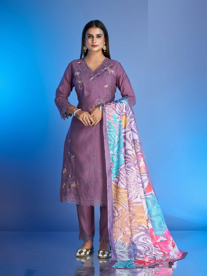 Aadvika By NSF Roman Silk Embroidery Readymade Suits Orders In India
